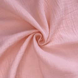 Ткань Муслин Жатый, цвет Нежно-Розовый (на отрез)  в Старом Осколе