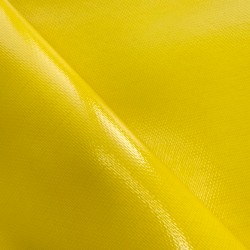 Ткань ПВХ 600 гр/м2 плотная, Жёлтый (Ширина 150см), на отрез  в Старом Осколе
