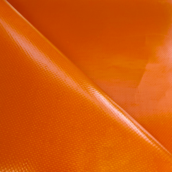 Тентовый материал ПВХ 450 гр/м2, Оранжевый (Ширина 160см), на отрез  в Старом Осколе, 450 г/м2, 699 руб
