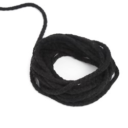 Шнур для одежды тип 2, цвет Чёрный (плетено-вязаный/полиэфир)  в Старом Осколе